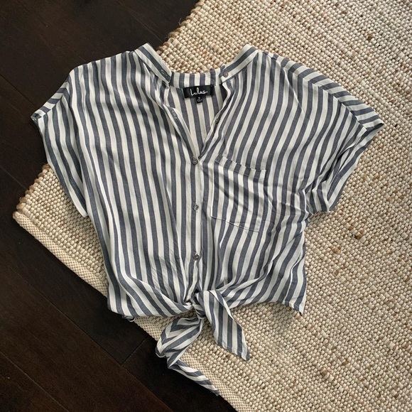 Lulu’s Striped Crop Top, Size S - Picture 3 of 4